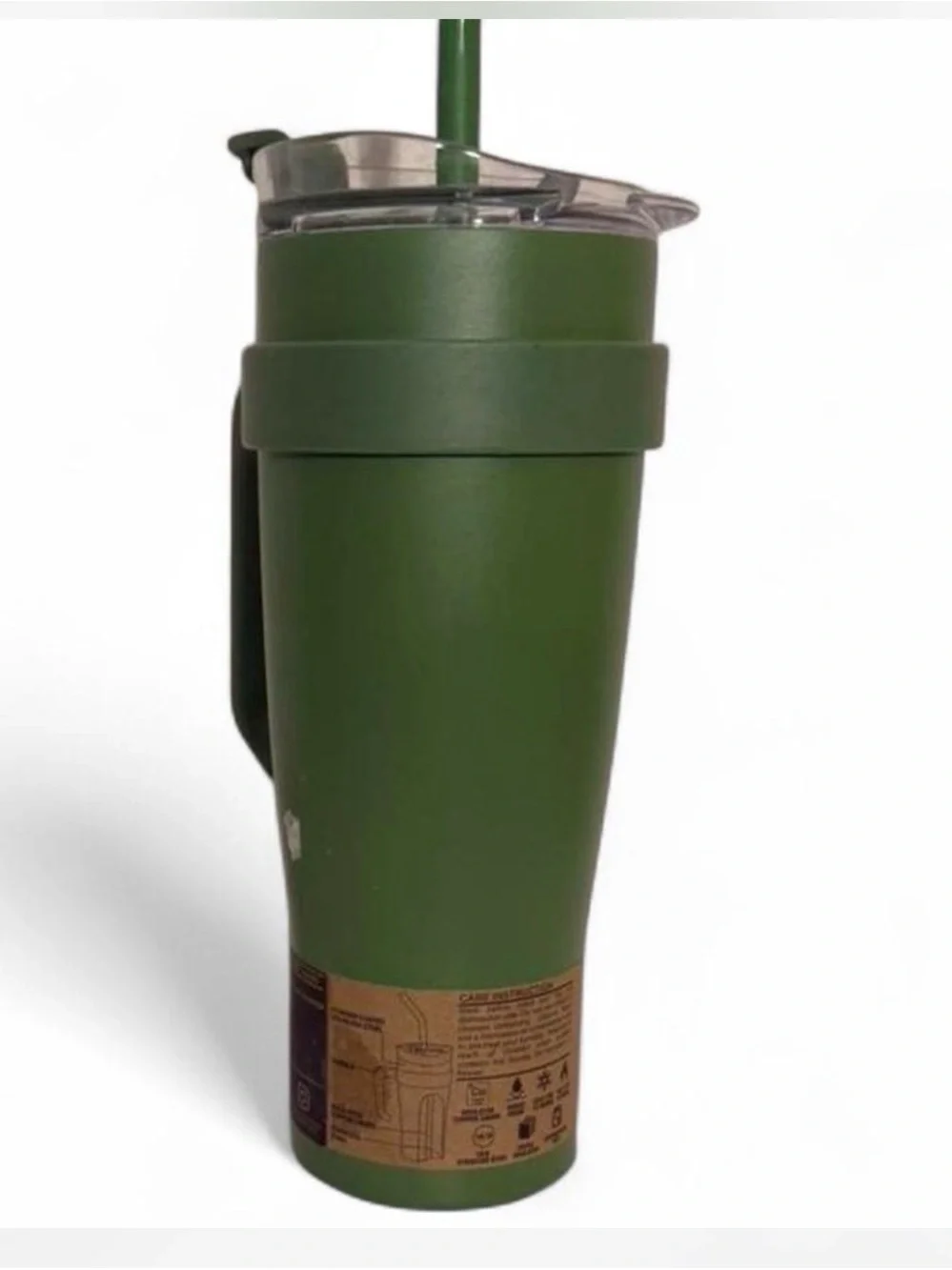 Brand New HydraFlow Green Capri Travel Tumbler with Handle and Straw